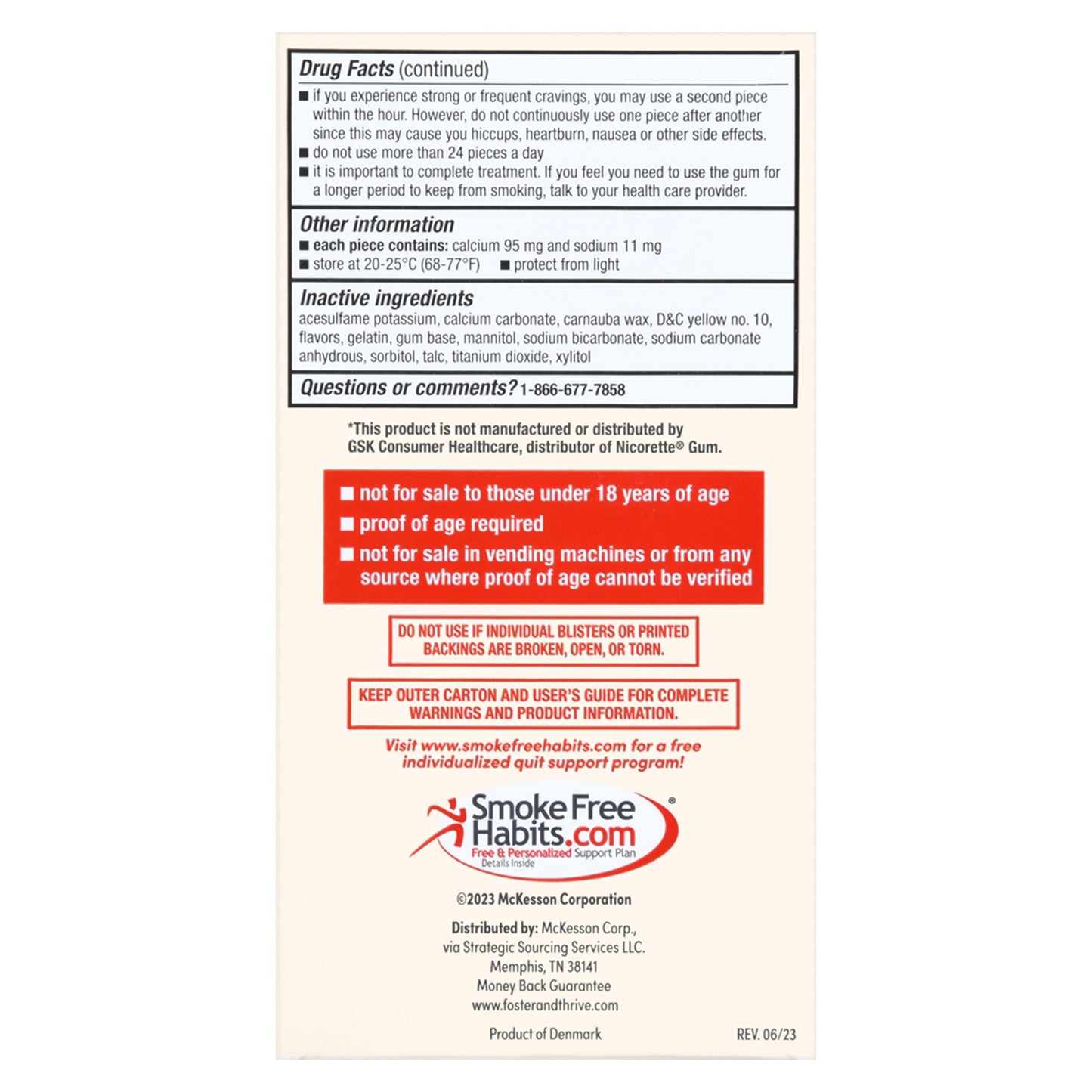 Foster & Thrive™ Stop Smoking Aid 4 mg Strength Gum (1238967_BX)