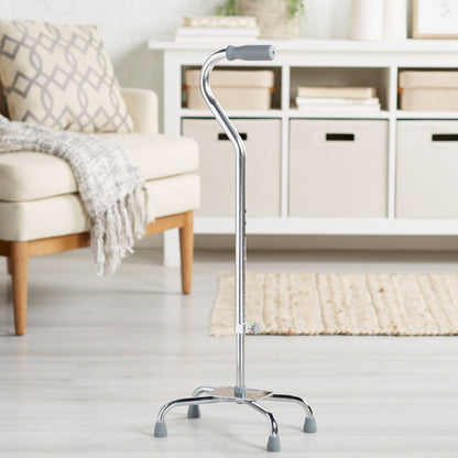 McKesson Large Base Quad Cane Steel 29 to 37-1/2 Inch Height Chrome (1065218_CS)