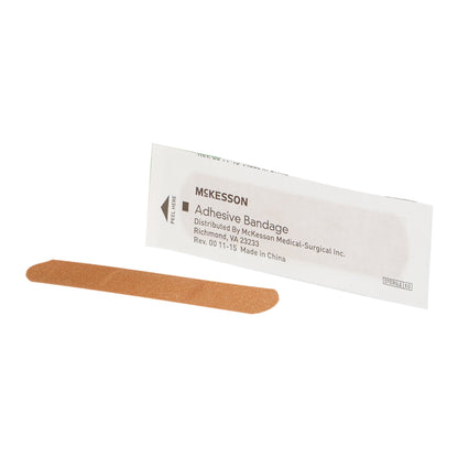 McKesson Adhesive Strip 3/4 X 3 Inch Fabric Rectangle Tan Sterile (466871_CS)