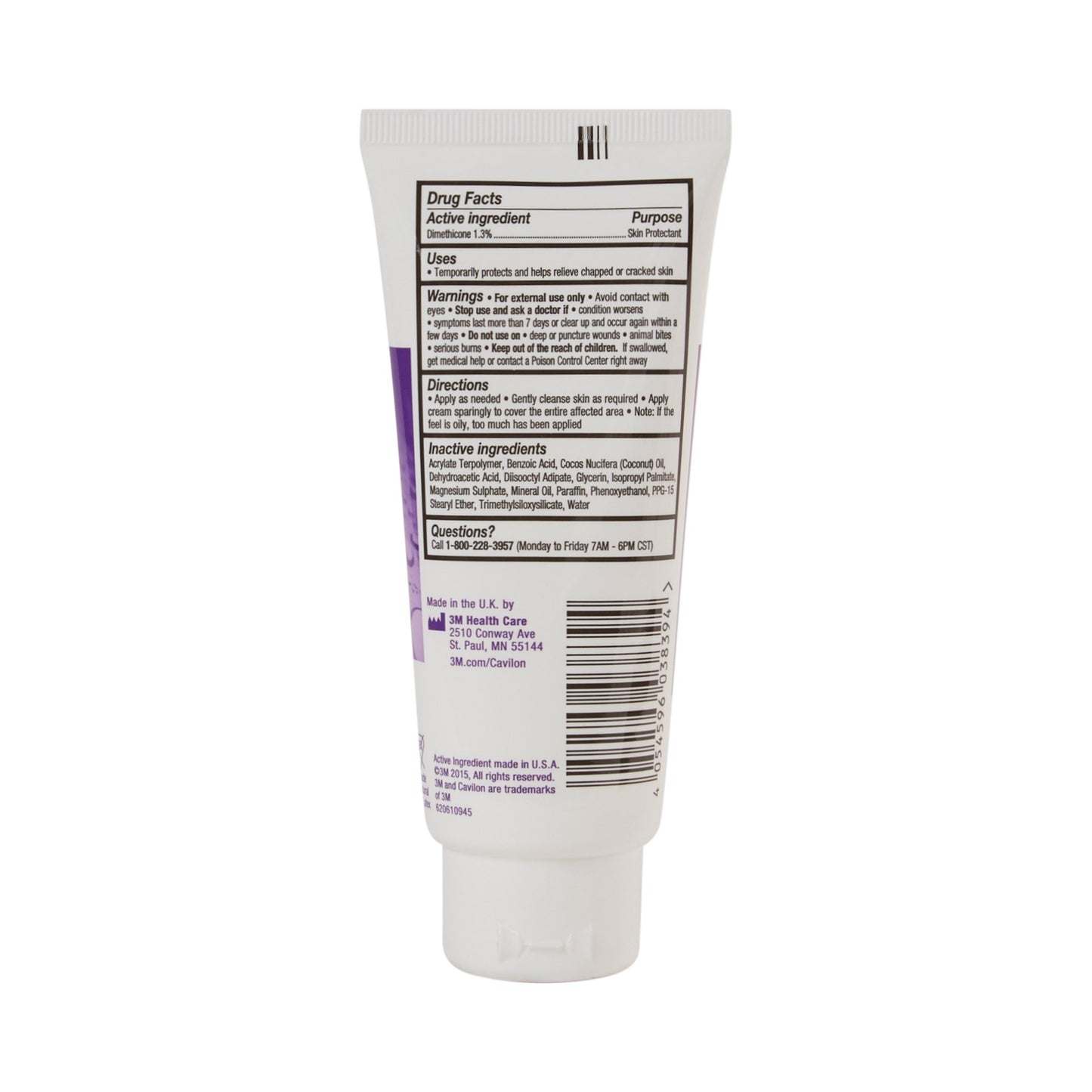 3M™ Cavilon™ Skin Protectant 3.25 oz. Tube Unscented Cream CHG Compatible (806588_EA)