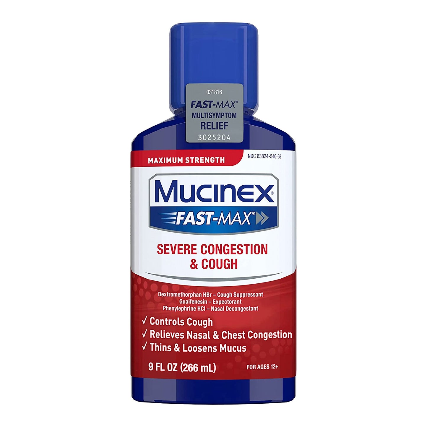 Mucinex® Fast-Max™ Cold and Cough Relief 20 mg - 400 mg - 10 mg / 5 mL Strength Liquid 6 oz. (1044221_EA)