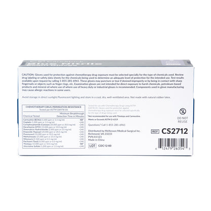 CareStock™ Exam Glove Small NonSterile Nitrile Standard Cuff Length Textured Fingertips Blue Chemo Tested (1230896_BX)