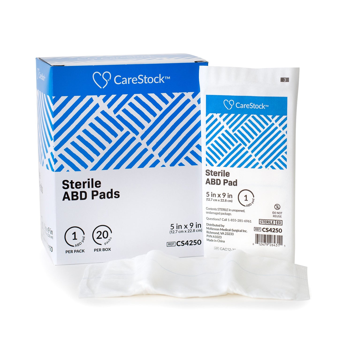 CareStock™ Abdominal Pad 5 X 9 Inch Sterile 1 per Pack (1242213_CS)