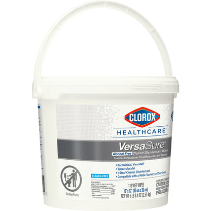 Clorox Healthcare® VersaSure™ Premoistened Quaternary Based Manual Pull Wipe 110 Count Pail Scented NonSterile (1110730_CT)