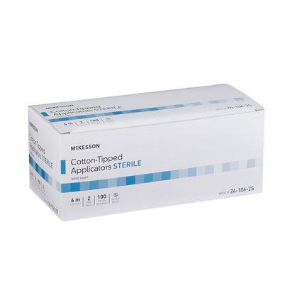 McKesson Swabstick Cotton Tip Wood Shaft 6 Inch Sterile 2 per Pack (508713_PK)