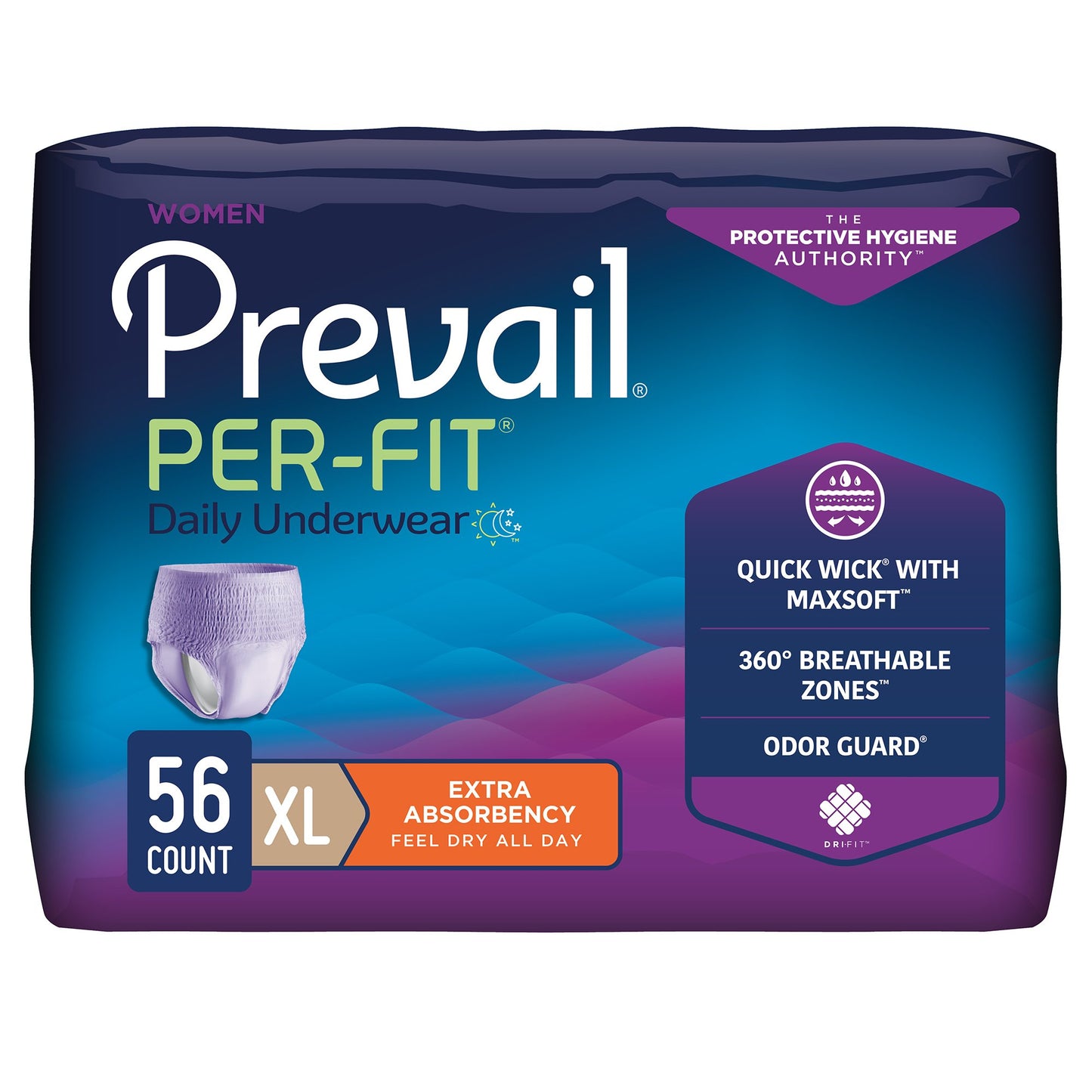 Prevail® Per-Fit® Female Adult Absorbent Underwear Pull On with Tear Away Seams X-Large Disposable Moderate Absorbency (881924_BG)