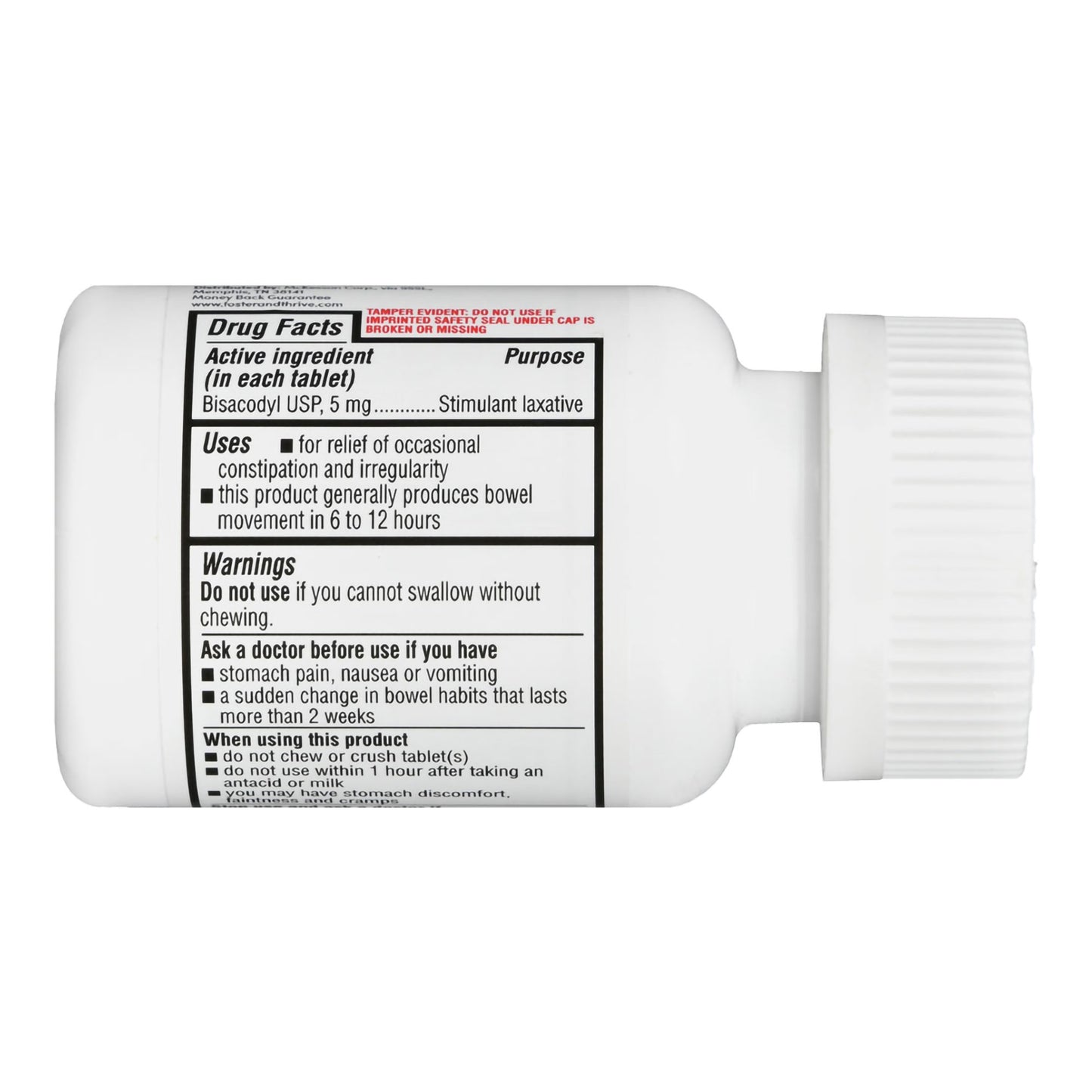 Foster & Thrive™ Laxative Tablet 100 per Bottle 5 mg Strength Bisacodyl USP (1235092_BT)