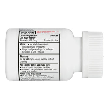 Foster & Thrive™ Laxative Tablet 100 per Bottle 5 mg Strength Bisacodyl USP (1235092_BT)