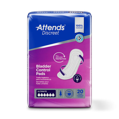 Attends® Discreet Bladder Control Pad 15 Inch Length Heavy Absorbency Polymer Core One Size Fits Most (1039115_CS)