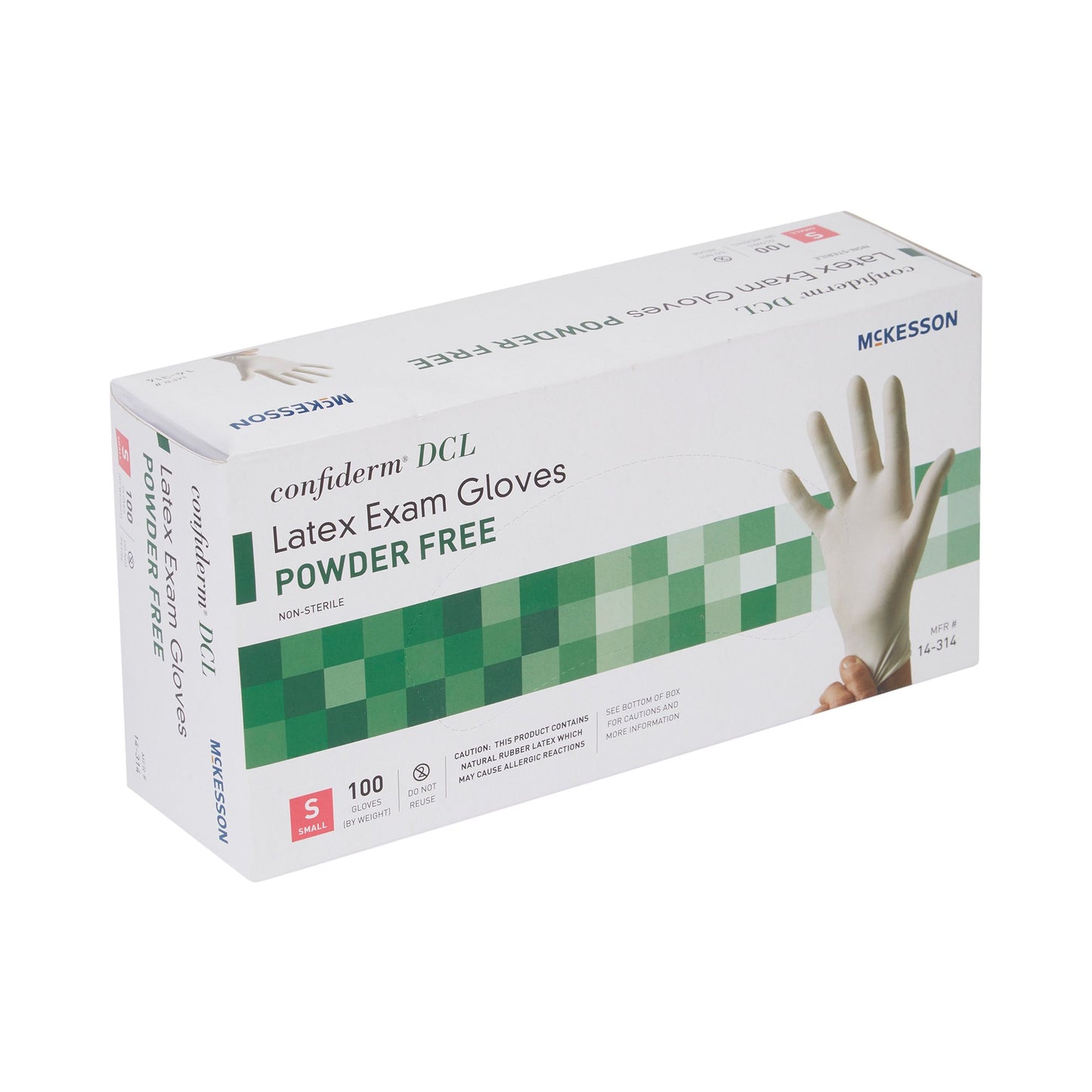 McKesson Confiderm® Exam Glove Small NonSterile Latex Standard Cuff Length Smooth Ivory Not Rated (354435_BX)