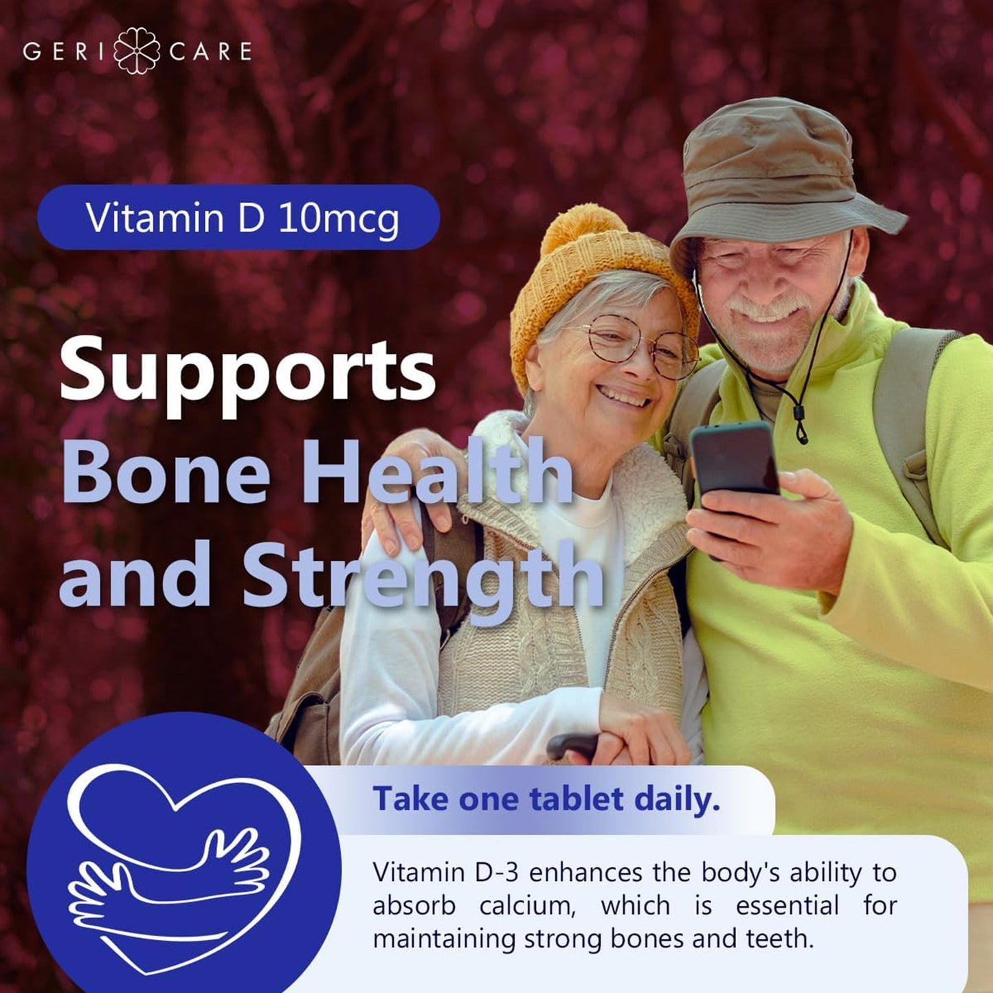 Geri-Care® Vitamin Supplement Vitamin D3 400 IU Strength Tablet 100 per Bottle (682942_BT)