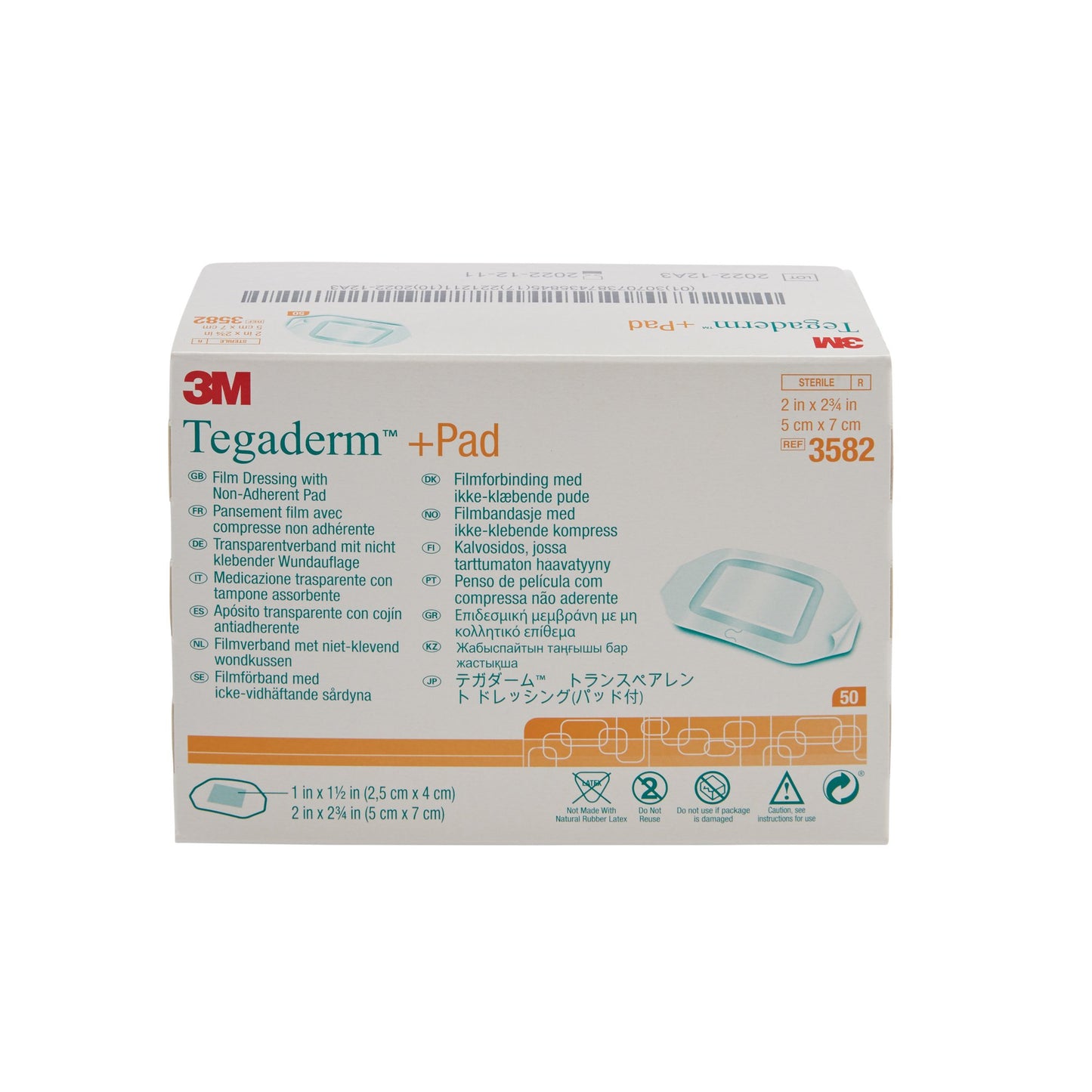 3M™ Tegaderm™ Transparent Film Dressing with Pad 2 X 2-3/4 Inch Frame Style Delivery Rectangle Sterile (311916_EA)