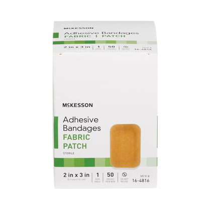 McKesson Adhesive Strip 2 X 3 Inch Fabric Rectangle Tan Sterile (466874_CS)