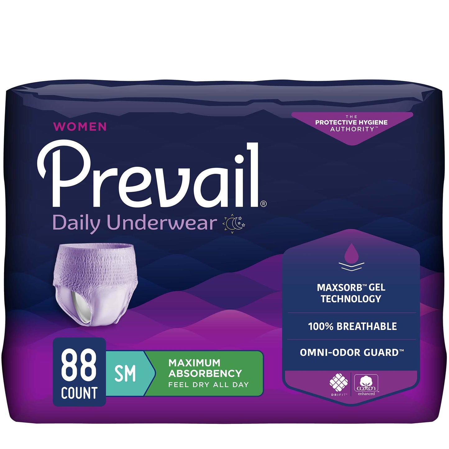 Prevail® Daily Underwear Female Adult Absorbent Underwear Pull On with Tear Away Seams Small Disposable Heavy Absorbency (1178181_BG)