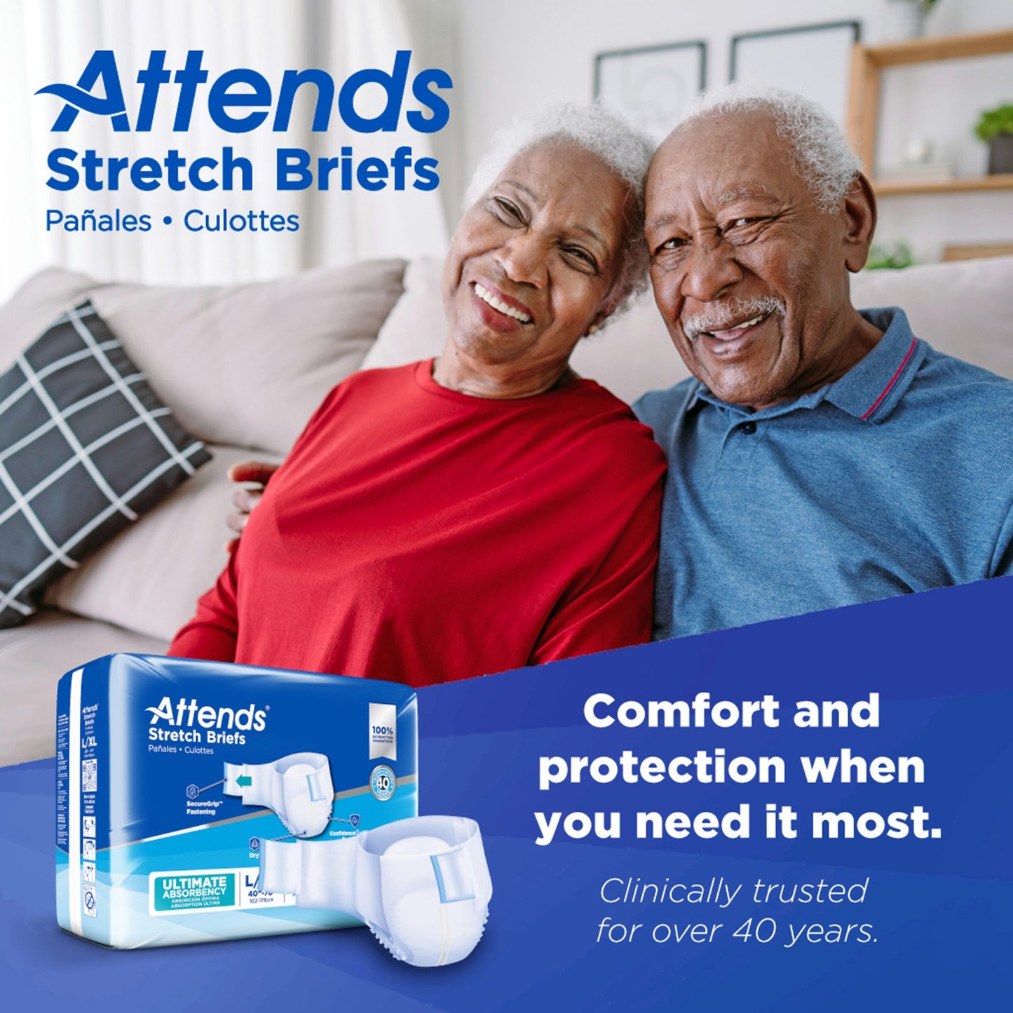Attends® Stretch Unisex Adult Incontinence Brief Large / X-Large Disposable Heavy Absorbency (981738_BG)