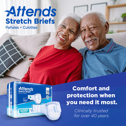 Attends® Stretch Unisex Adult Incontinence Brief Large / X-Large Disposable Heavy Absorbency (981738_BG)