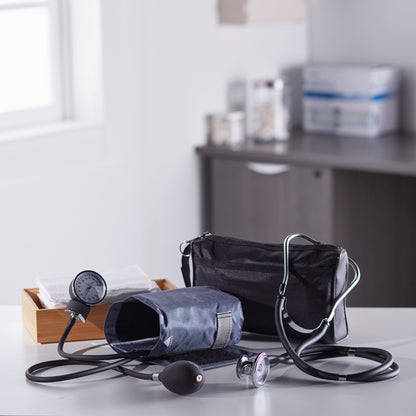 McKesson Brand Reusable Aneroid / Stethoscope Set 23 to 33 cm Adult Cuff Dual Head Sprague Stethoscope Pocket Aneroid (1089467_EA)