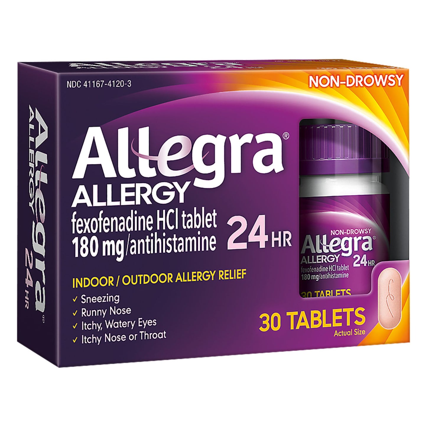 Allegra® Allergy Relief 180 mg Strength Tablet 30 per Box (767036_BX)