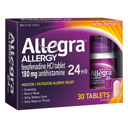 Allegra® Allergy Relief 180 mg Strength Tablet 30 per Box (767036_BX)