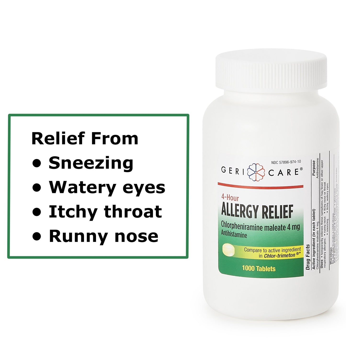 HEALTHSTAR® Allergy Relief 4 mg Strength Tablet 1,000 per Bottle (558678_BT)