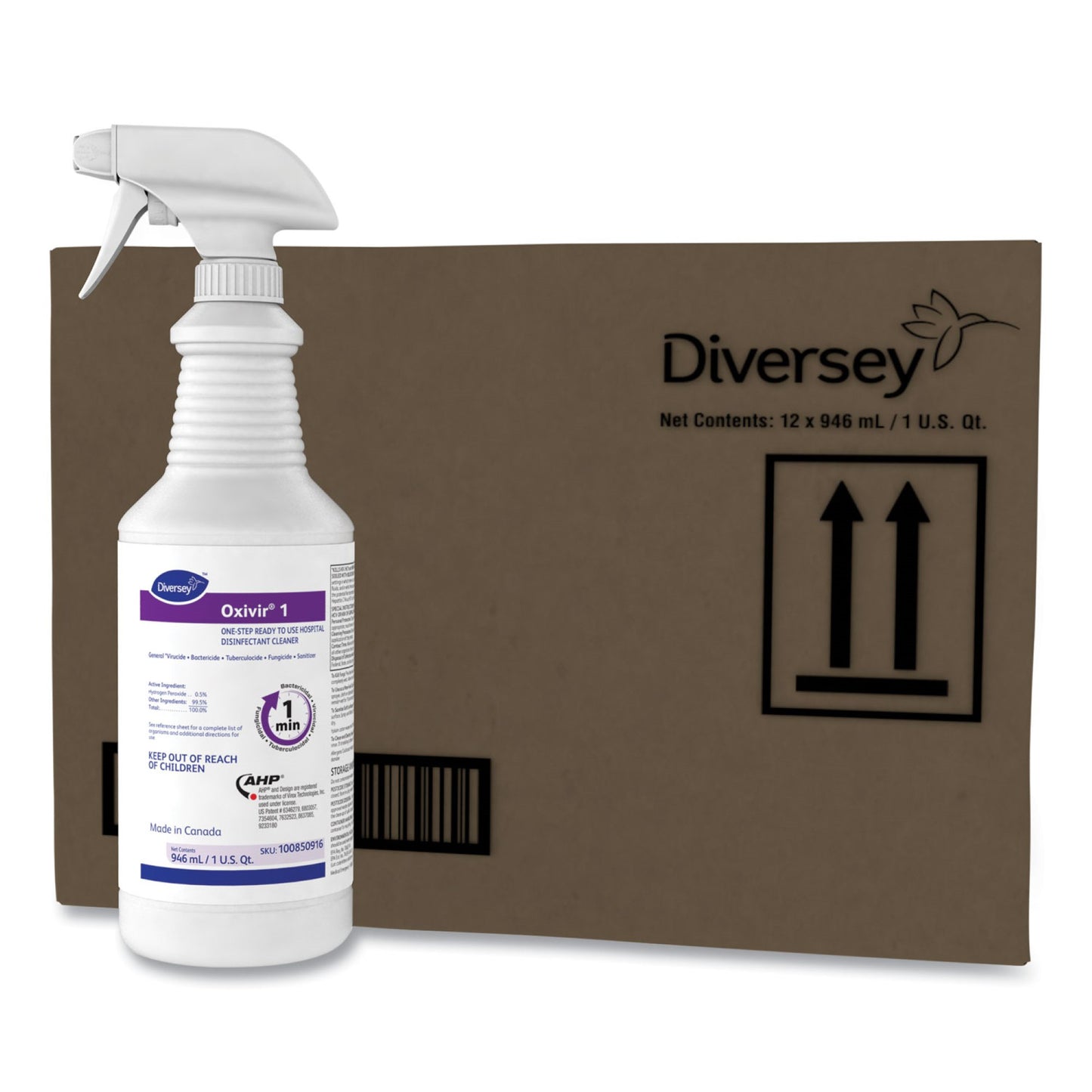 Diversey™ Oxivir® 1 Surface Disinfectant Cleaner Peroxide Based Trigger Spray Liquid 32 oz. Bottle Cherry Almond Scent NonSterile (1159651_EA)