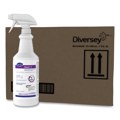 Diversey™ Oxivir® 1 Surface Disinfectant Cleaner Peroxide Based Trigger Spray Liquid 32 oz. Bottle Cherry Almond Scent NonSterile (1159651_EA)