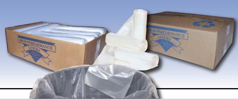 Colonial Bag Trash Bag 33 gal. Clear LLDPE 1 mil 33 X 40 Inch X-Seal Bottom Flat Pack (678177_CS)