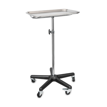 Tech-Med Mobile Instrument Stand Hand Operated Single Post 5-Leg Base Small Tray (640185_EA)