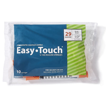 EasyTouch™ Standard Insulin Syringe with Needle 1 mL 1/2 Inch 29 Gauge NonSafety Thin Wall (1156907_CS)