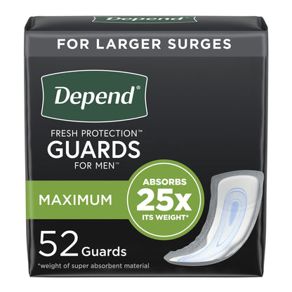 Depend® Fresh Protection™ Guards for Men Bladder Control Pad 12 Inch Length Heavy Absorbency Sodium Polyacrylate Core One Size Fits Most (764551_BG)
