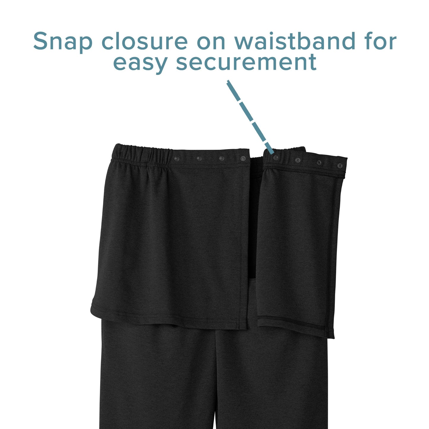 Silverts® Adaptive Pants Back Overlap 3X-Large Black Female (1219553_EA)