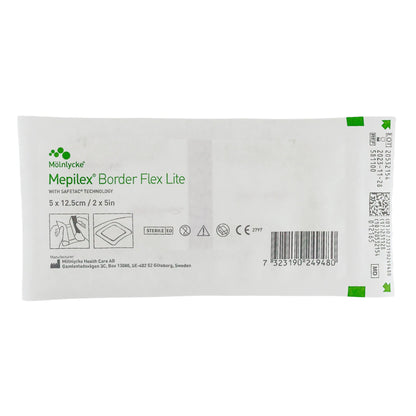 Mepilex® Border Flex Lite Thin Foam Dressing 2 X 5 Inch With Border Film Backing Silicone Adhesive Rectangle Sterile (1195995_CS)
