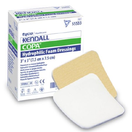 Kendall™ Foam Dressing 3 X 3 Inch Without Border Without Film Backing Nonadhesive Square Sterile (548561_BX)