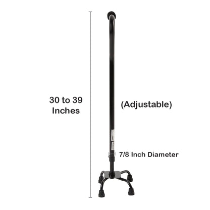 McKesson Small Base Quad Cane Steel 30 to 39 Inch Height Black (1065220_EA)