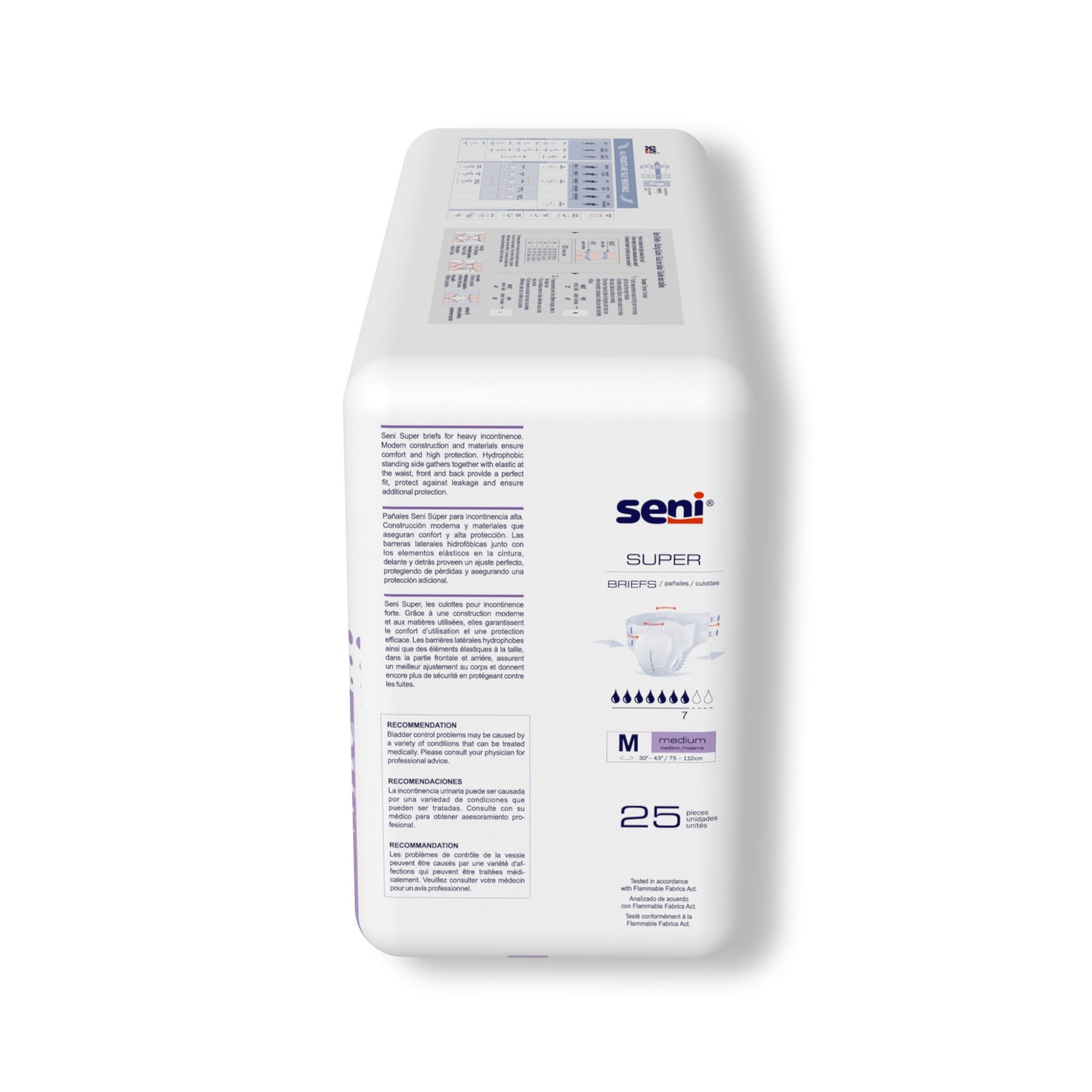 Seni® Super Unisex Adult Incontinence Brief Medium Disposable Heavy Absorbency (1163846_PK)