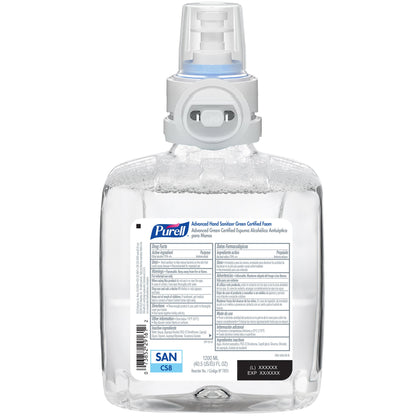 Purell® Advanced Green Certified Hand Sanitizer 1,200 mL Ethyl Alcohol Foaming Dispenser Refill Bottle (1173124_CS)