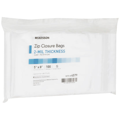 McKesson Reclosable Bag 5 X 8 Inch Polyethylene Clear Zipper Closure (1057373_CS)
