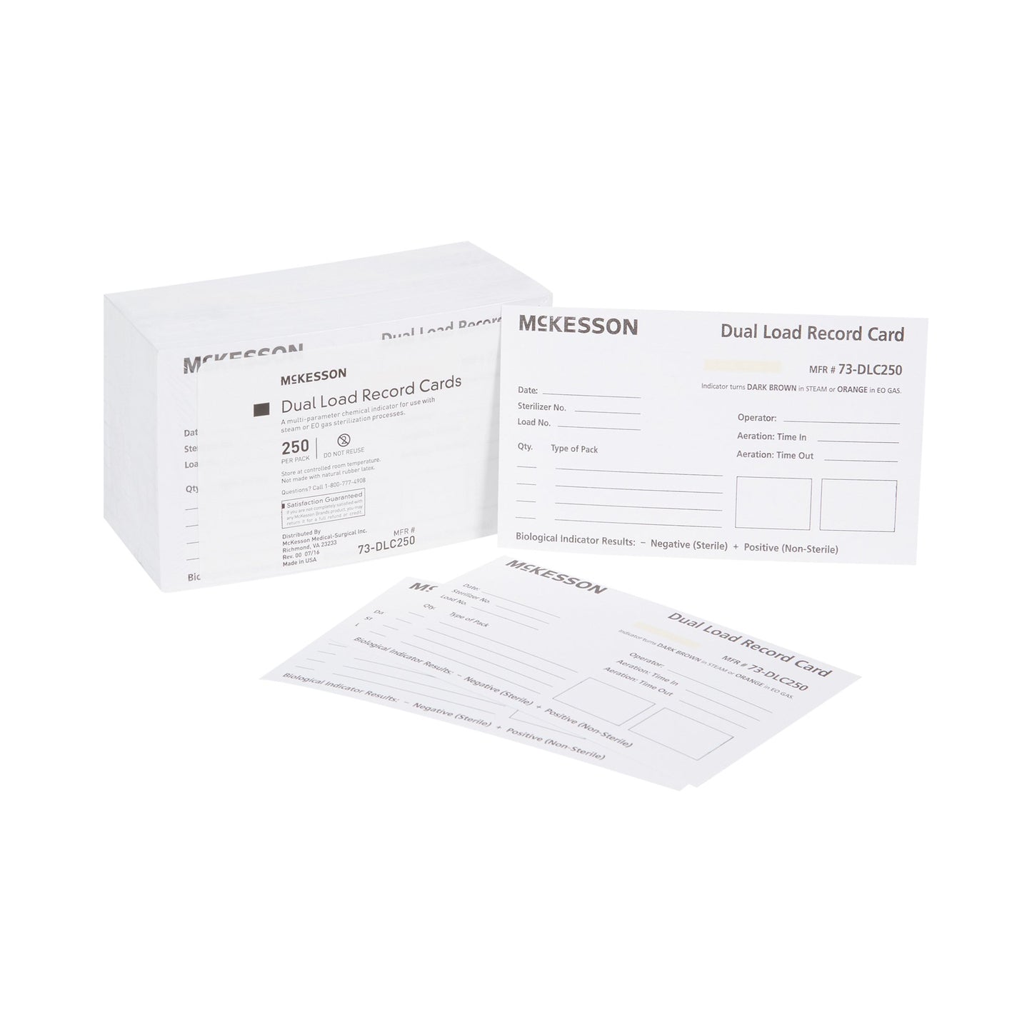 McKesson Sterilization Record Card Steam / EO Gas (524893_PK)