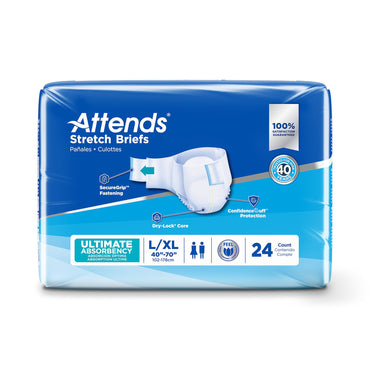 Attends® Stretch Unisex Adult Incontinence Brief Large / X-Large Disposable Heavy Absorbency (981738_BG)