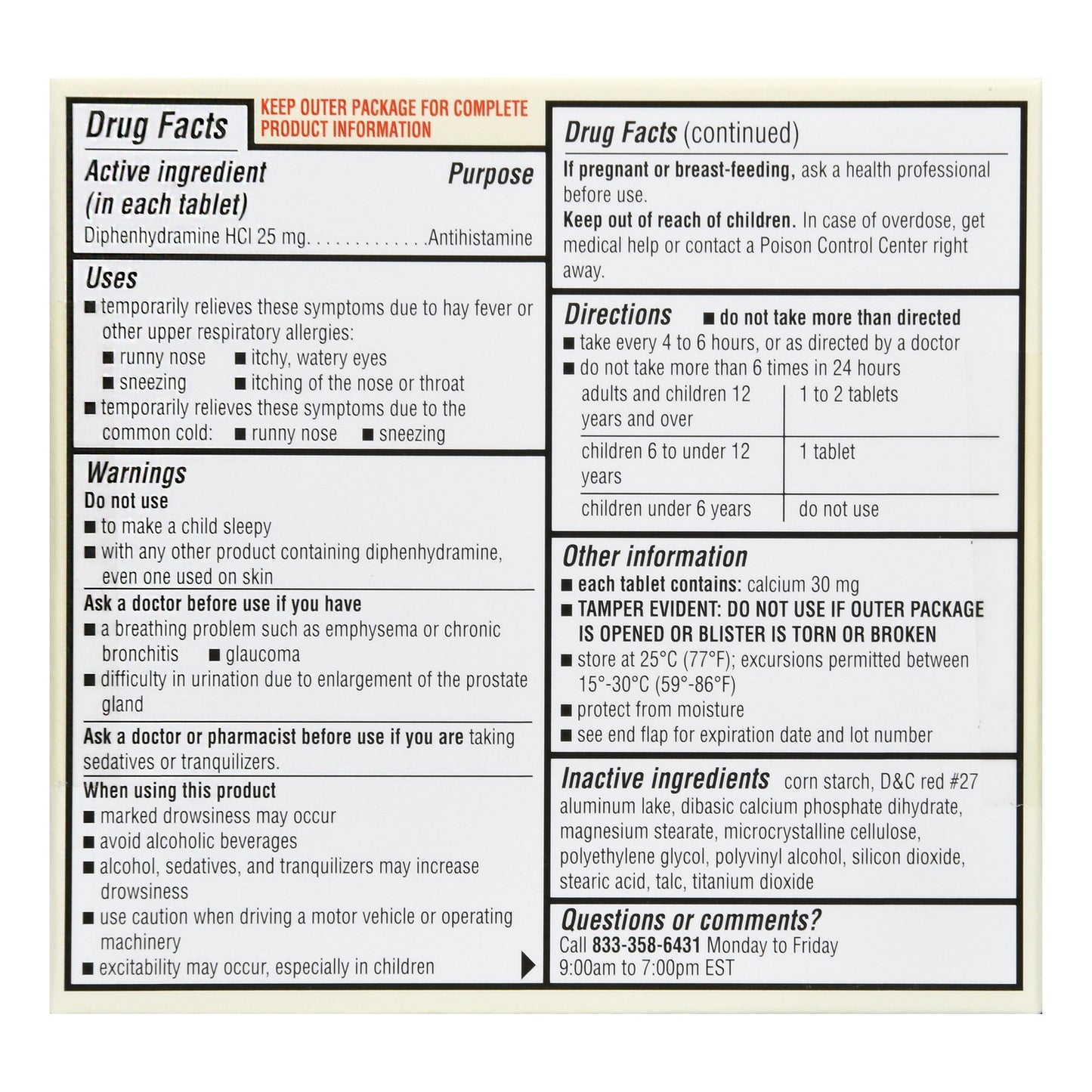 Foster & Thrive™ Allergy Relief 25 mg Strength Minitab 24 per Box (1235079_BX)