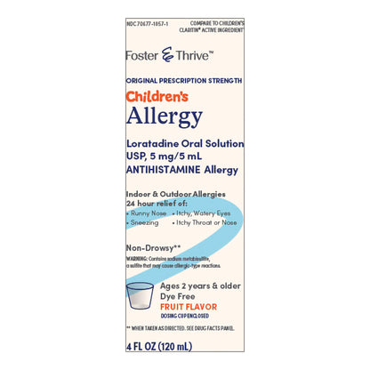 Foster & Thrive™ Children's Allergy Relief 5 mg / 5 mL Strength Syrup 4 oz. (1238937_BT)
