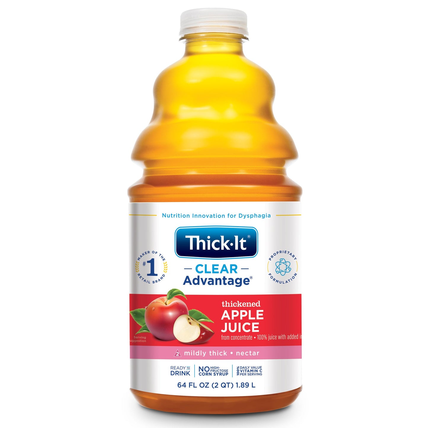 Thick-It® Clear Advantage® Thickened Beverage 64 oz. Bottle Apple Flavor Liquid IDDSI Level 2 Mildly Thick (742227_EA)