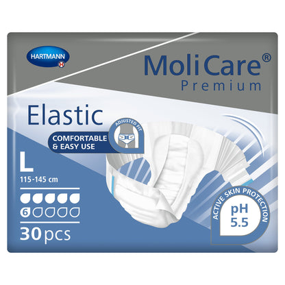 MoliCare® Premium Elastic 6D Unisex Adult Incontinence Brief Large Disposable Moderate Absorbency (1174288_CS)