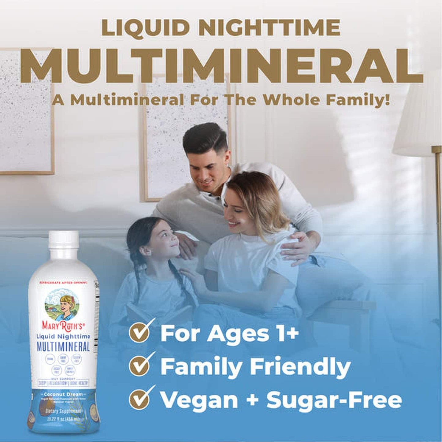 Mary Ruth's® Liquid Nighttime Multimineral Dietary Supplement Vitamin C / D / Calcium / Magnesium 1 mg - 1.7 mcg - 60 mg - 10 mg Strength Liquid 30 oz. Coconut Flavor (1271768_EA)