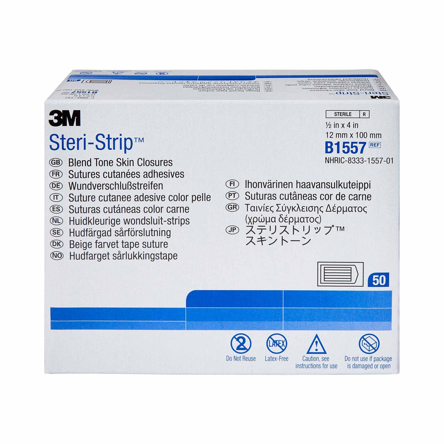 Steri-Strip™ Skin Closure Strip 1/2 X 4 Inch Nonwoven Material Flexible Strip Tan (304148_BX)
