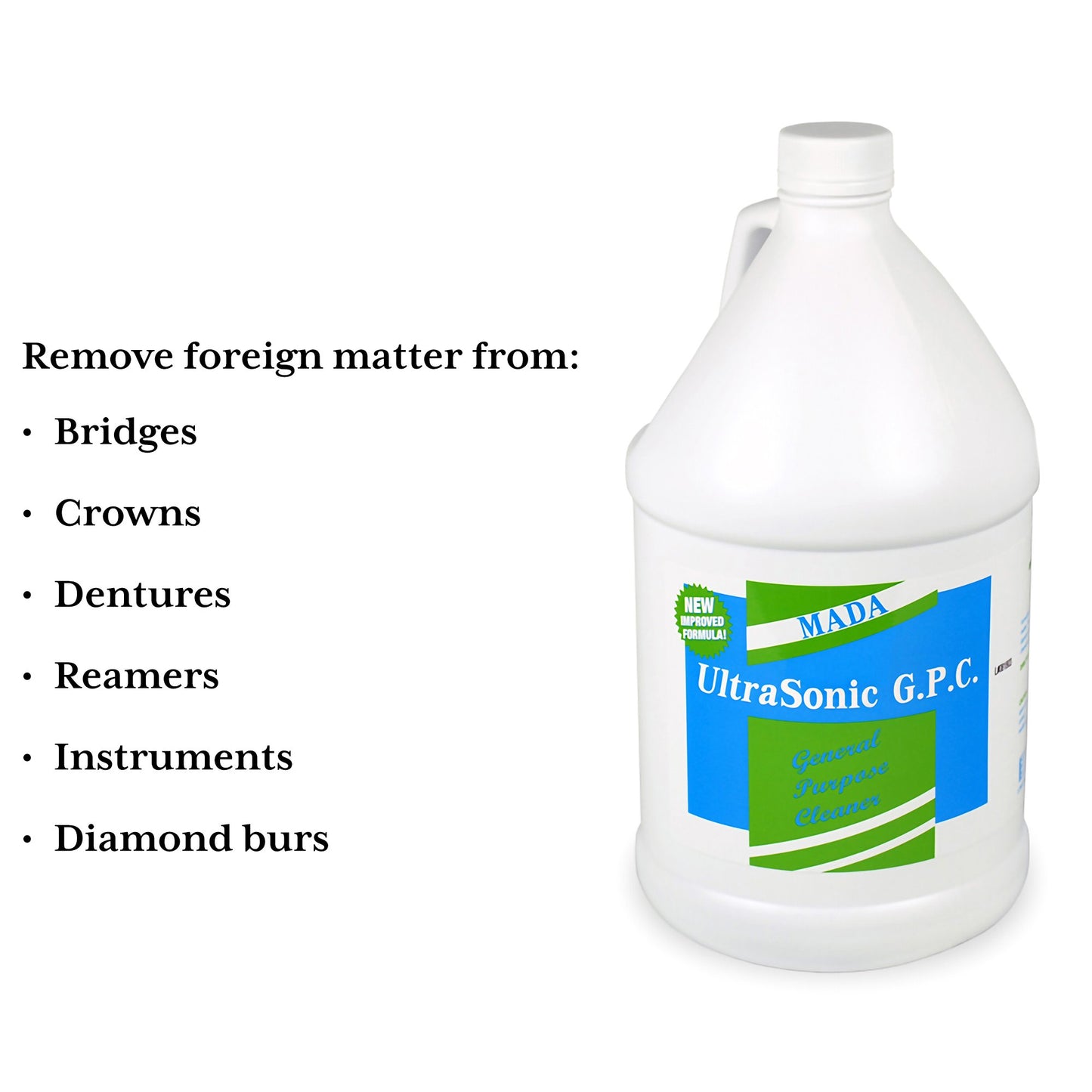 Mada Medical Products Ultrasonic Cleaning Solution Liquid Concentrate 4 X 1 gal. Jug Mild Chemical Scent (515999_CS)