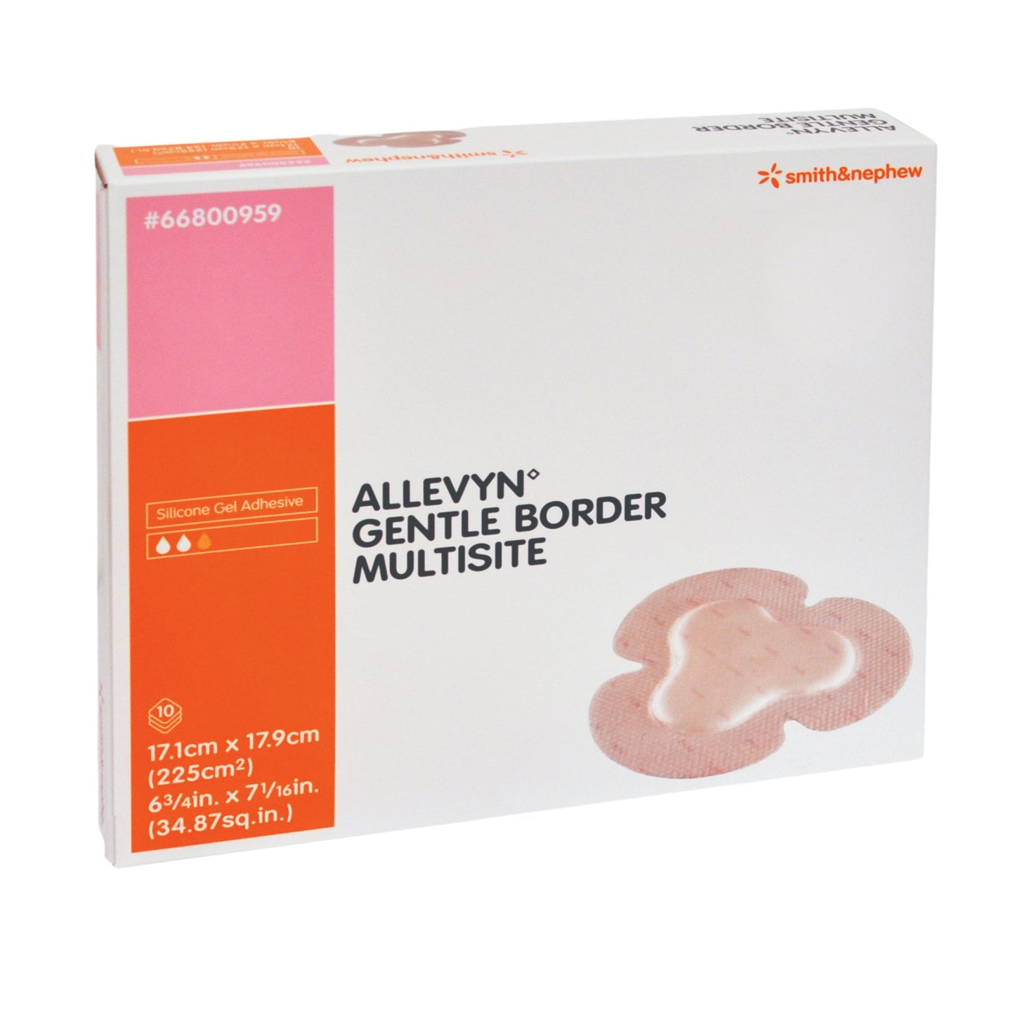 Allevyn Gentle Border Foam Dressing 6-3/4 X 7-5/8 Inch With Border Film Backing Silicone Gel Adhesive Multisite Sterile (784969_BX)