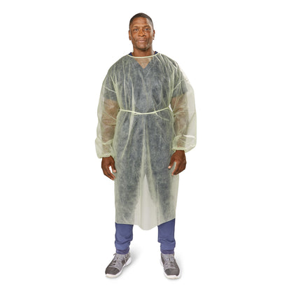 McKesson Protective Procedure Gown One Size Fits Most Yellow NonSterile Not Rated Disposable (1247973_CS)