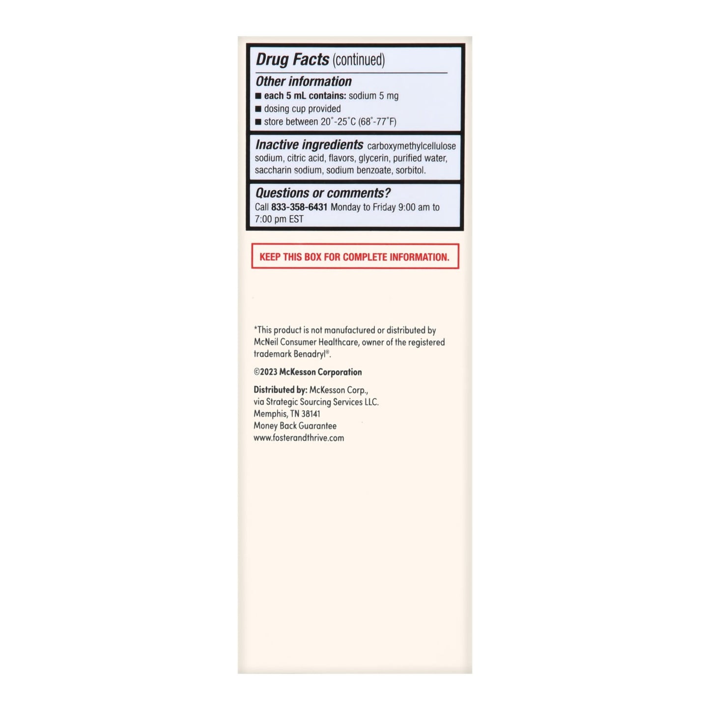 Foster & Thrive™ Children's Allergy Relief 12.5 mg / 5 mL Strength Liquid 4 oz. (1235097_EA)