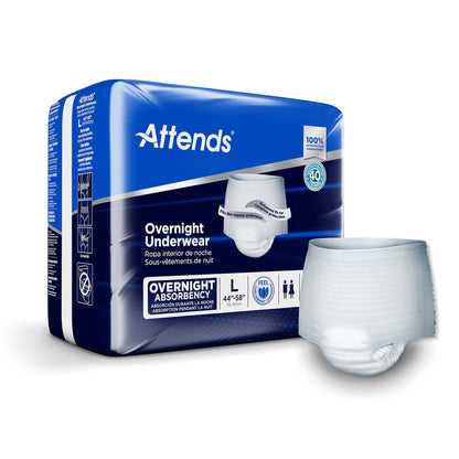 Attends® Overnight Unisex Adult Absorbent Underwear Pull On with Tear Away Seams Large Disposable Heavy Absorbency (830764_CS)